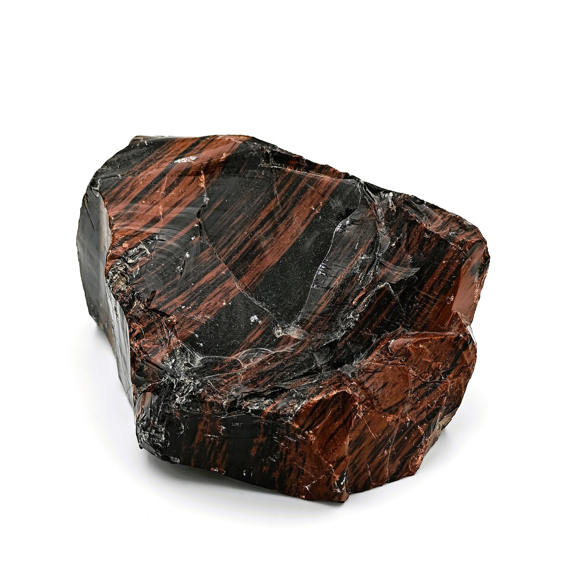 Obsidienne brute marron et noire de 1130 grammes