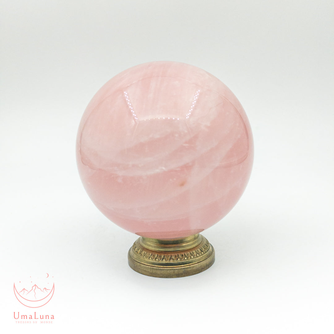 sphère de quartz rose de 610 grammes