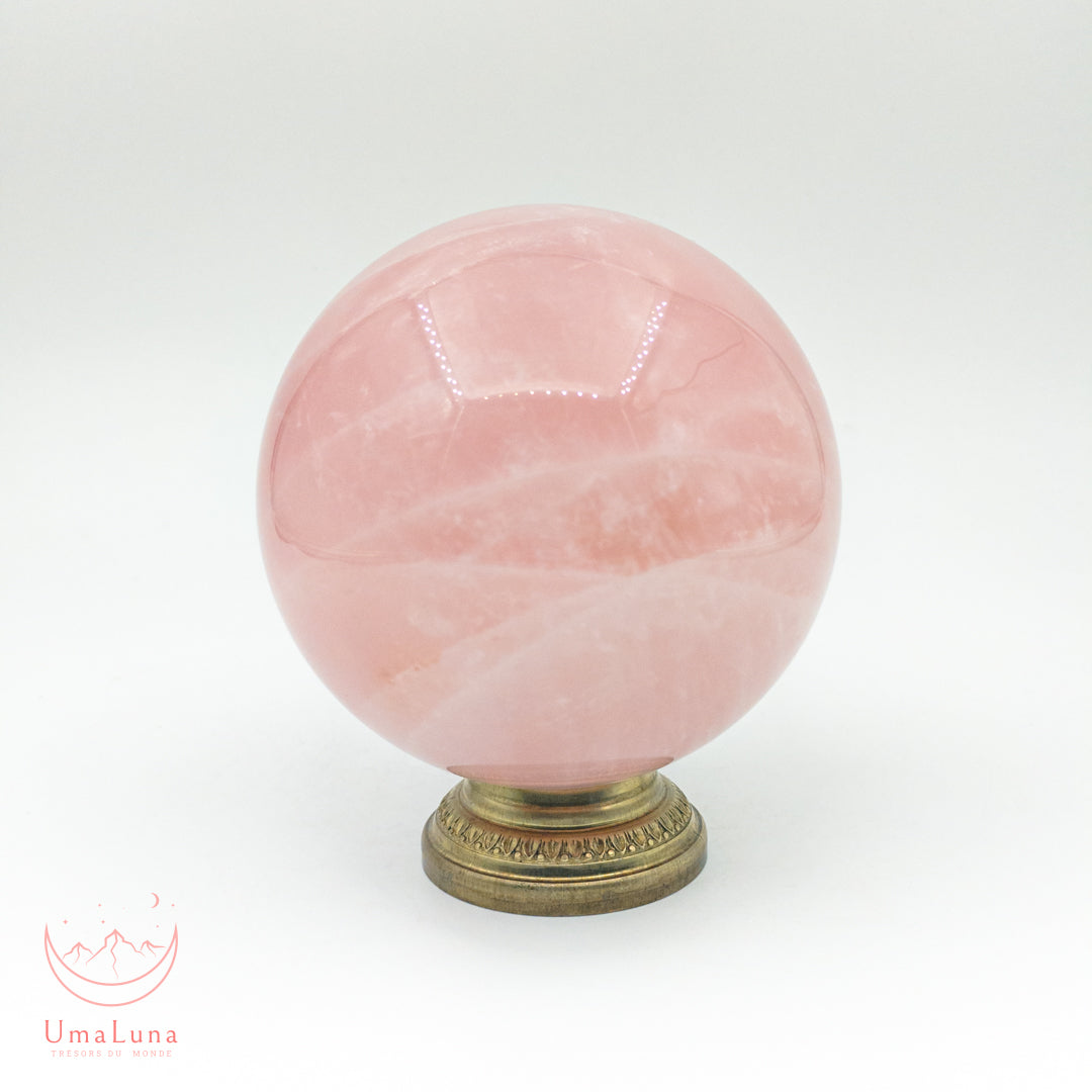 sphère de quartz rose de 610 grammes