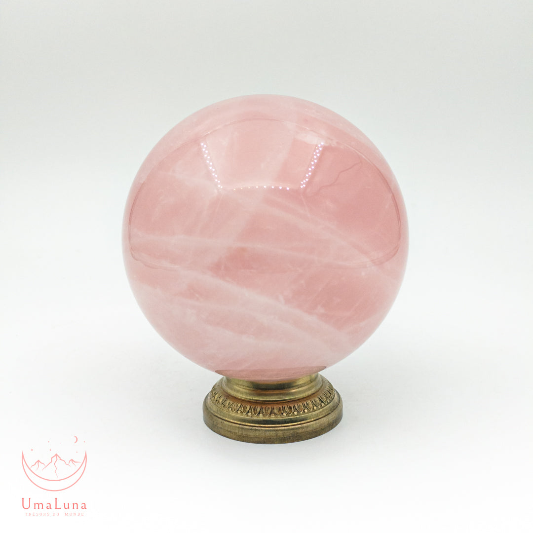 sphère de quartz rose de 610 grammes